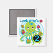 Octopus 2e Verjaardag T shirten en geschenken Magneet (Voorkant / Achterkant)