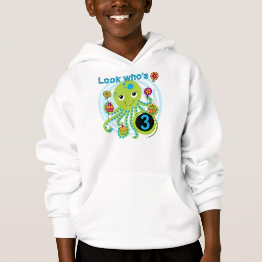 Octopus 3e verjaardag T-shirts en geschenken (Voorkant)