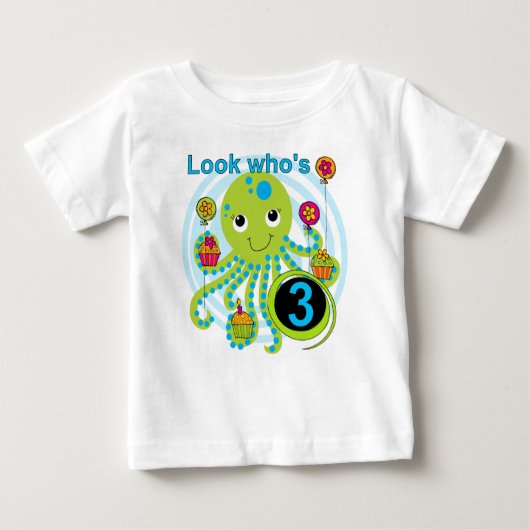 Octopus 3e verjaardag T-shirts en geschenken (Voorkant)