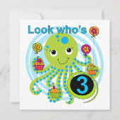 Octopus 3e verjaardag T-shirts en geschenken Kaart (Voorkant)