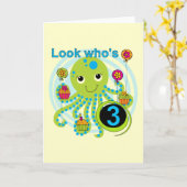 Octopus 3e verjaardag T-shirts en geschenken Kaart (Gele Bloem)