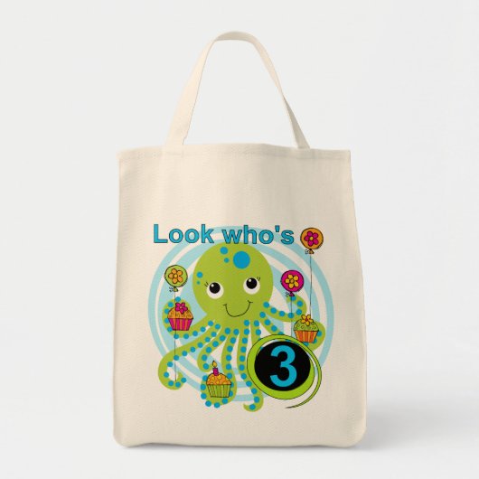 Octopus 3e verjaardag T-shirts en geschenken Tote Bag (Voorkant)