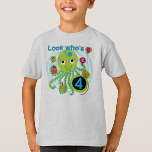 Octopus 4th Birthday T shirten en geschenken T-shirt
