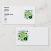 Octopus 4th Birthday T shirten en geschenken Visitekaartje (Voorkant / Achterkant)