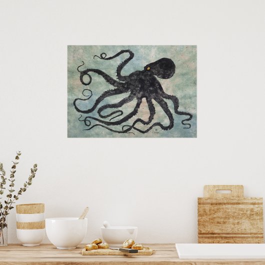 Octopus 6 - 28 x 20 inch Poster (Keuken)