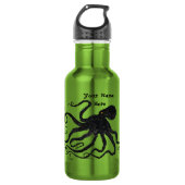 octopus 6 op appelgroen - 18 oz. Waterfles Waterfles (Voorkant)
