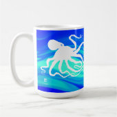 Octopus 6 op Blauw Groen - 450 ml Mok (Links)