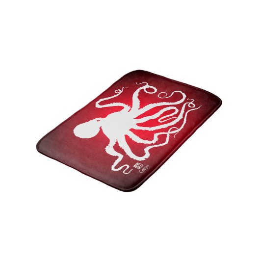 Octopus 6 op Red - Small Bath Mat (Gekanteld)
