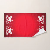 Octopus 6 op rood - Bathroom doekset Bad Handdoek (Handdoek)