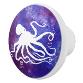 Octopus 6 Wit over Paars L - Knob Keramische Knop (Rechts)