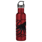 Octopus 6 zwart op rood, anadyr - 24 oz. Fles (Voorkant)
