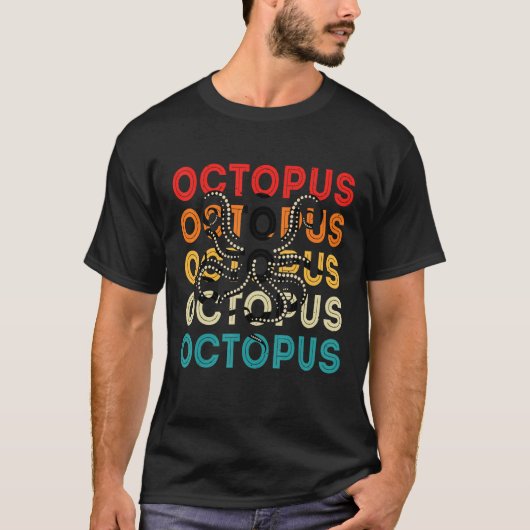 Octopus 70 s 80 s retro t-shirt (Voorkant)