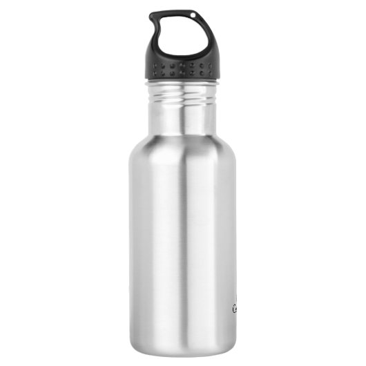 Octopus 8 Blauw Groen op Staal - Waterfles Waterfles (Achterkant)