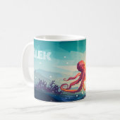 Octopus - Aanpasbaar Intelligent - Gepersonaliseer Koffiemok (Voorkant links)