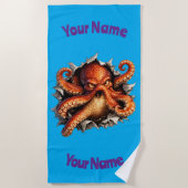 Octopus Aanval Strandlaken (Voorkant)