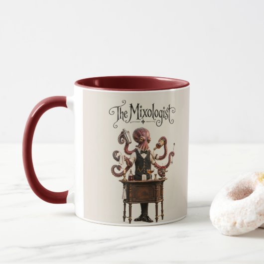Octopus Achter de Bar Mok (Met donut)