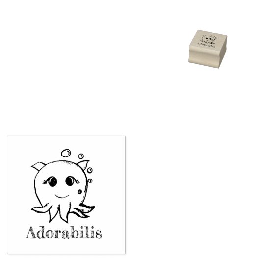 Octopus Adorabilis Rubberstempel (Gestempeld)