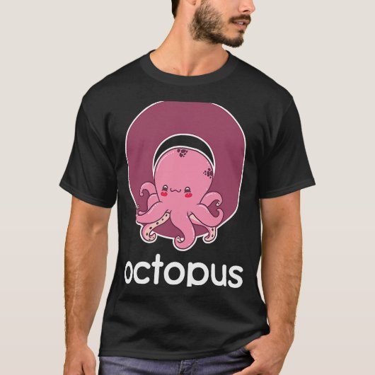 Octopus Alphabet Tentacle Squid Vist T-shirt (Voorkant)