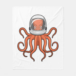 Octopus als astronaut fleece deken