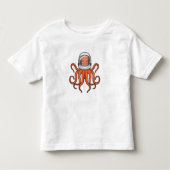 Octopus als astronaut kinder shirts (Voorkant)