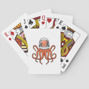 Octopus als astronaut pokerkaarten