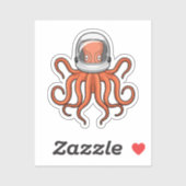 Octopus als astronaut sticker (Vel)