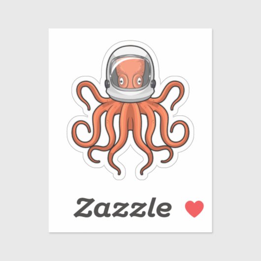 Octopus als astronaut sticker (Vel)