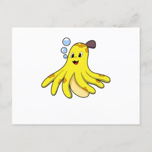 Octopus als banaan briefkaart