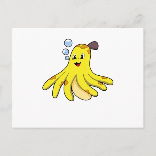 Octopus als banaan briefkaart (Voorkant)