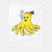 Octopus als banaan fleece deken (Voorkant)