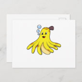 Octopus als Banana Briefkaart (Voorkant / Achterkant)