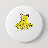 Octopus als Banana Ronde Button 7,6 Cm (Voorkant)