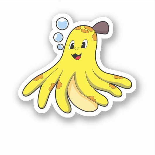 Octopus als Banana Sticker (Voorkant)