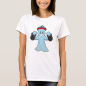Octopus als Bodybuilder met Dumbbells T-shirt (Voorkant)