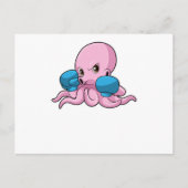 Octopus als Boxer met Boxing-handschoenen Briefkaart (Voorkant)
