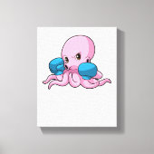 Octopus als Boxer met Boxing-handschoenen Canvas Afdruk (Voorkant)