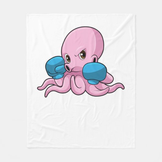 Octopus als Boxer met Boxing-handschoenen Fleece Deken (Voorkant)