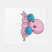 Octopus als Boxer met Boxing-handschoenen Fleece Deken (Voorkant (Horizontaal))