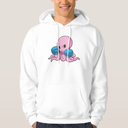 Octopus als Boxer met Boxing-handschoenen Hoodie (Voorkant)