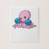 Octopus als Boxer met Boxing-handschoenen Legpuzzel (Verticaal)