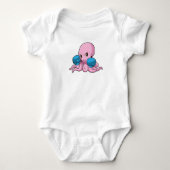 Octopus als Boxer met Boxing-handschoenen Romper (Voorkant)