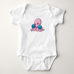 Octopus als Boxer met Boxing-handschoenen Romper