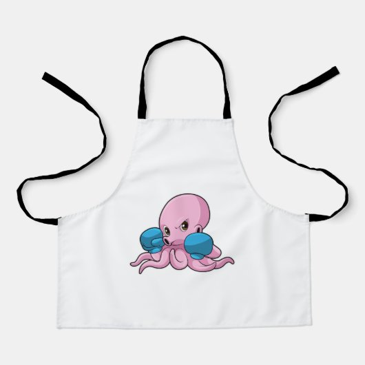 Octopus als Boxer met Boxing-handschoenen Schort (Voorkant)