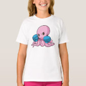 Octopus als Boxer met Boxing-handschoenen T-shirt (Voorkant)