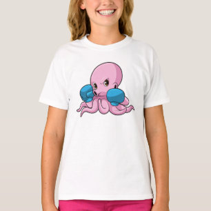 Octopus als Boxer met Boxing-handschoenen T-shirt
