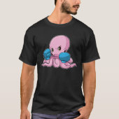 Octopus als Boxer met Boxing-handschoenen T-shirt (Voorkant)