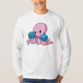 Octopus als Boxer met Boxing-handschoenen T-shirt (Voorkant)