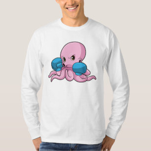 Octopus als Boxer met Boxing-handschoenen T-shirt