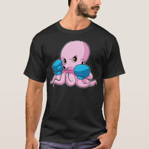 Octopus als Boxer met Boxing-handschoenen T-shirt