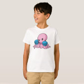 Octopus als Boxer met Boxing-handschoenen T-shirt (Voorkant volledig)